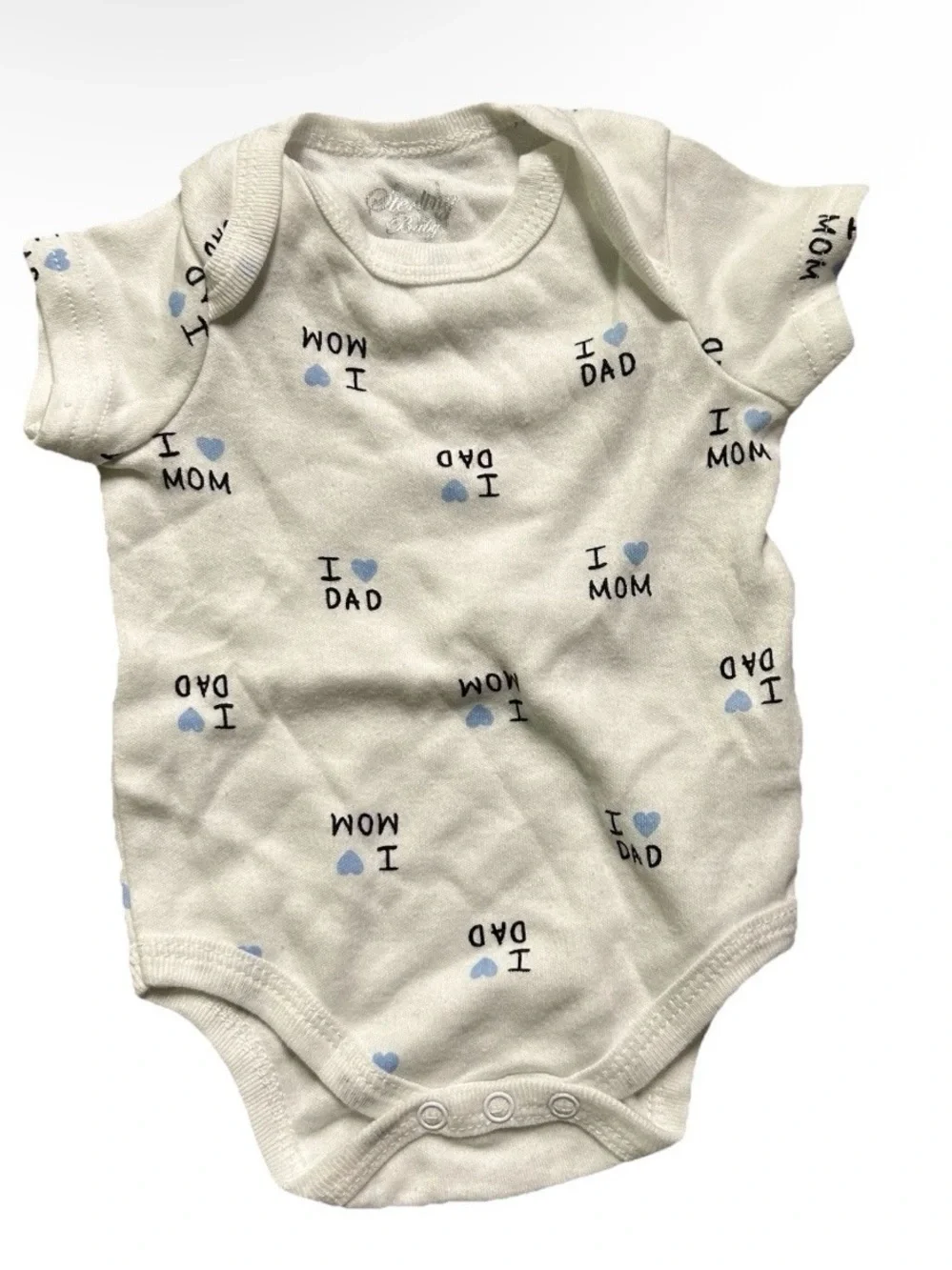 Neutral Baby Short Sleeve Bodysuits Solid Mom Dad Size 0-3 Months